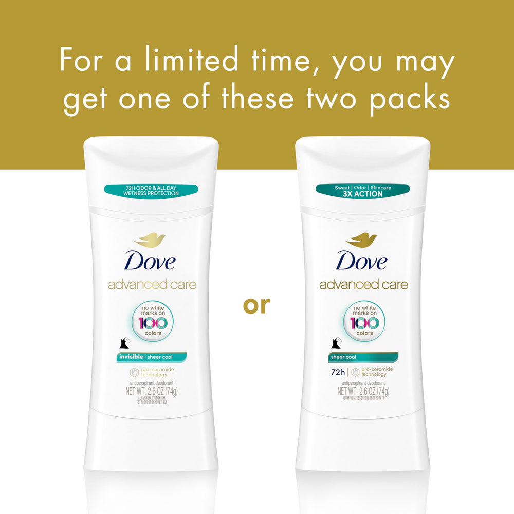 Dove Advanced Care Sheer Cool glide application on skin for smooth coverage