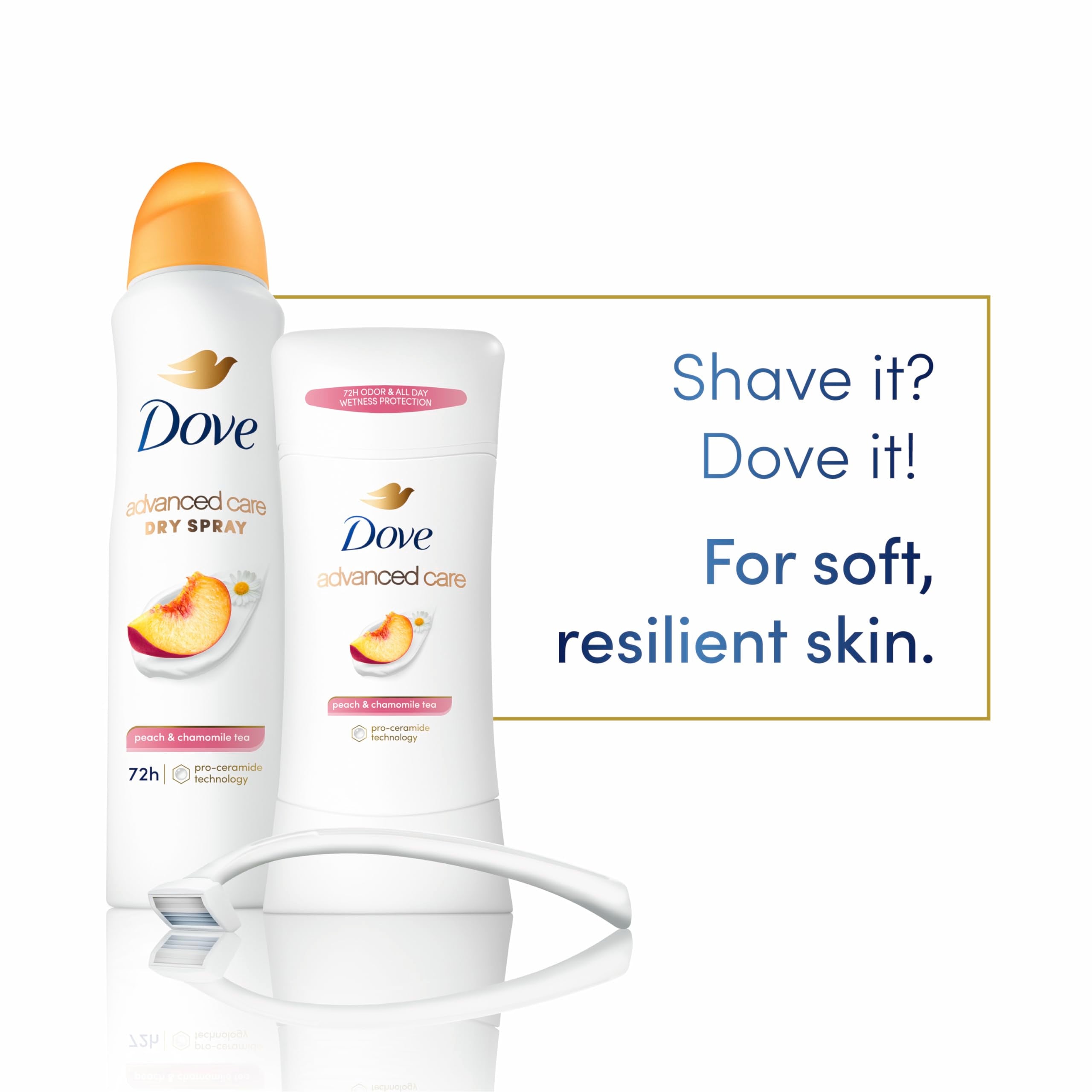 Tecnología Pro Ceramide de Dove Advanced Care repara la barrera cutánea.