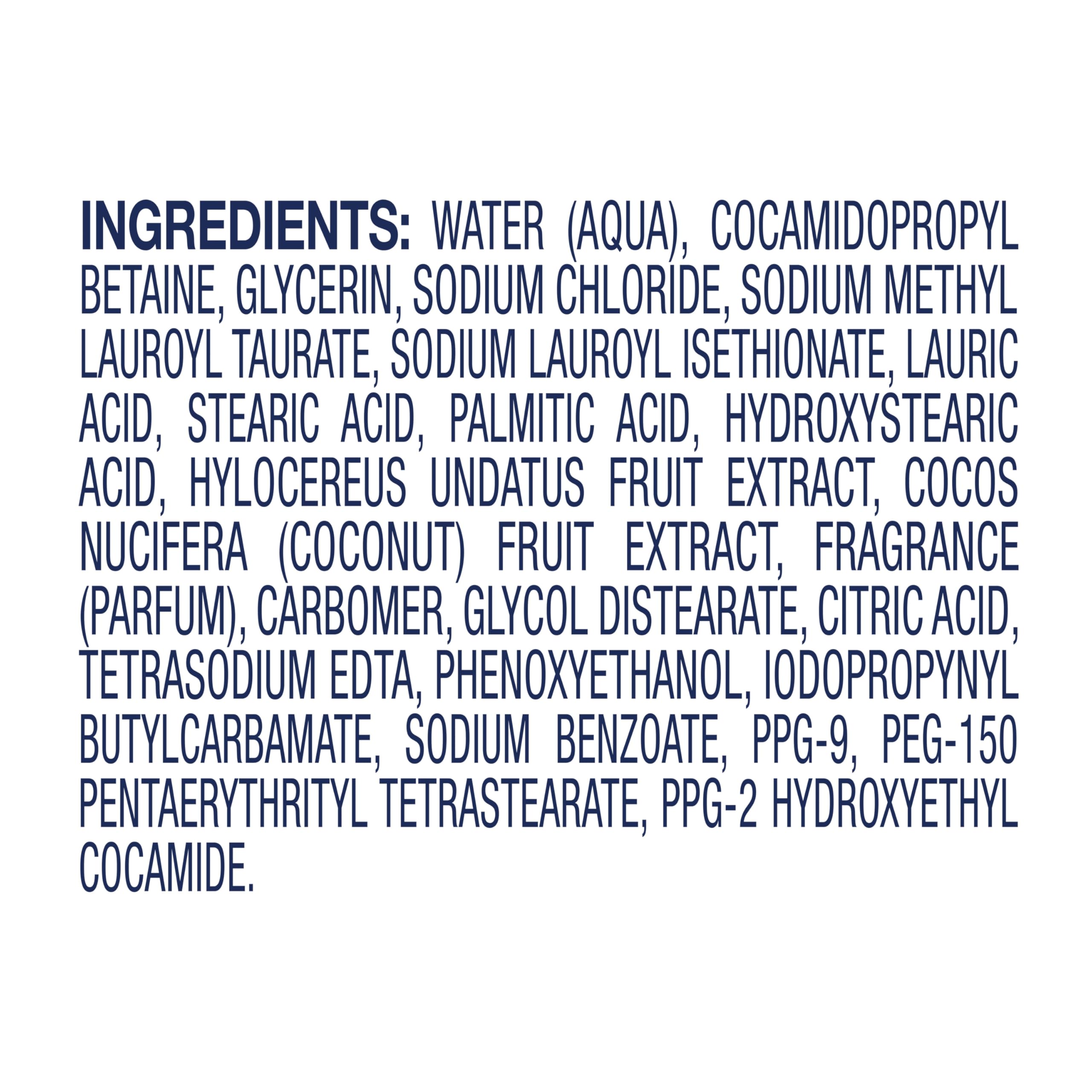 Textura y fragancia tropical de Dove Advanced Care durante el lavado diario.