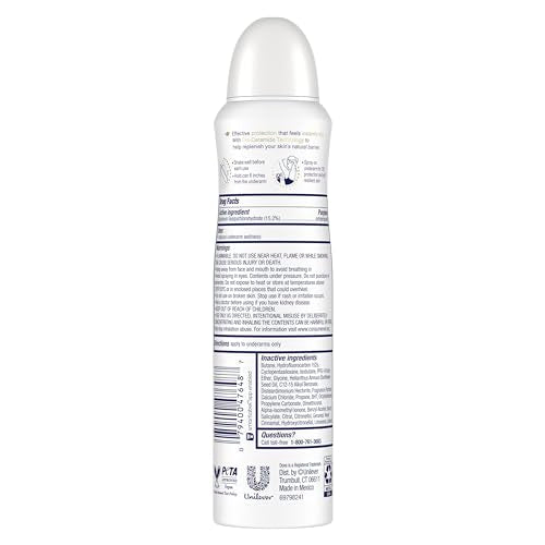 Dove Advanced Care Waterlily Sakura Blossom spray underarm for lasting freshness.
