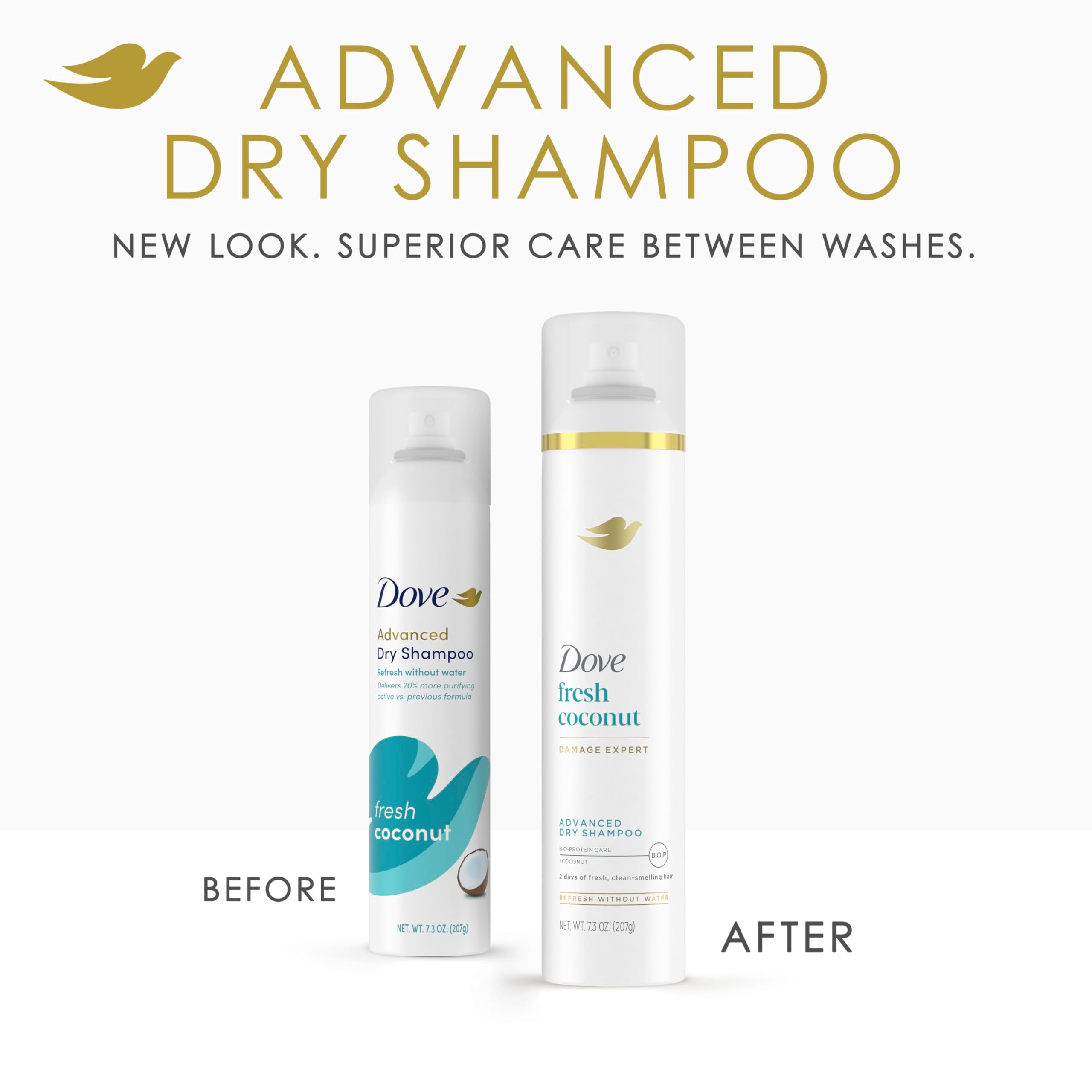 Dove Advanced Dry Shampoo: almidón de yuca natural para levantar la grasa.