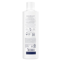 Dove Argan Oil & Repair shampoo pump enables easy application for daily use.