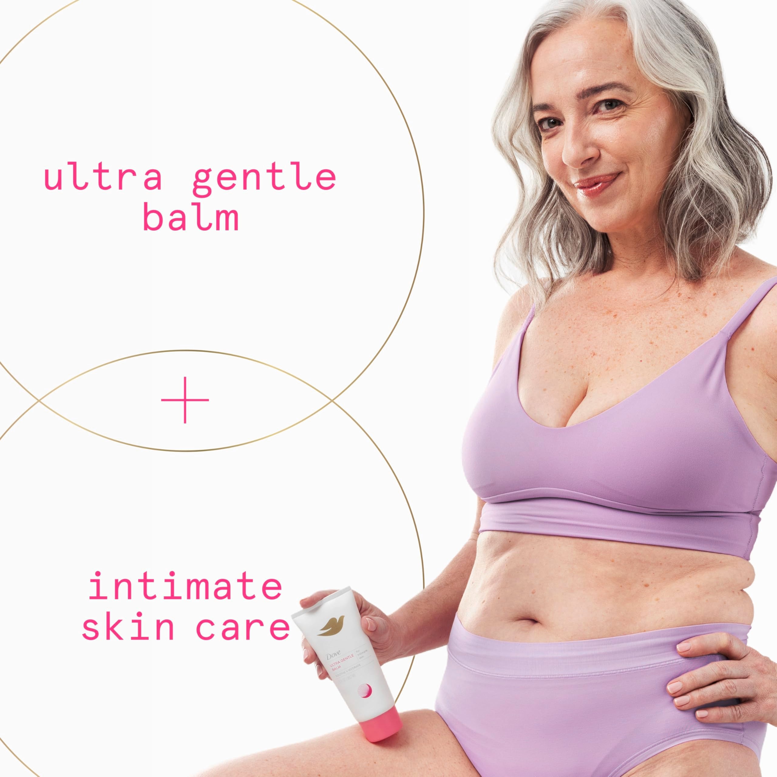 Dove bálsamo con manteca de mango para nutrición de la piel íntima.