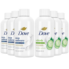 Dove Bano Cuerpo mini set Refrescante Pepino y Té Verde para viaje.