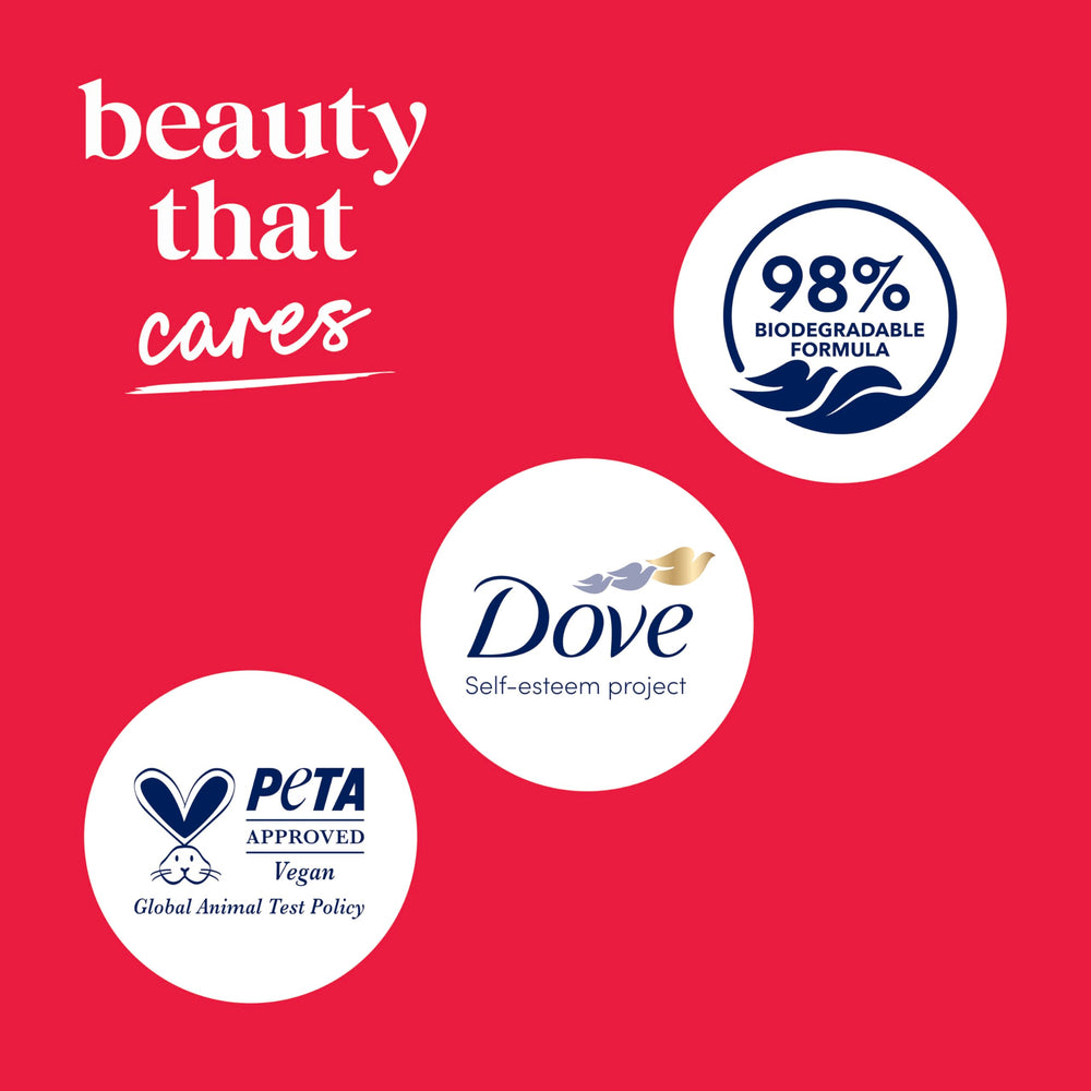 Dove gel con microgotas renovadoras 24h, piel nutrida.