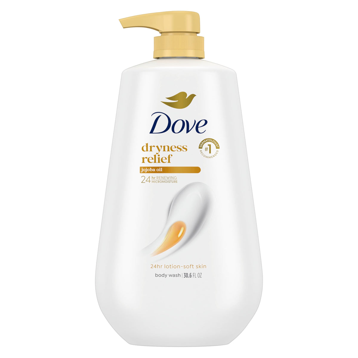 Dove gel de baño con pump de jojoba para hidratación suave