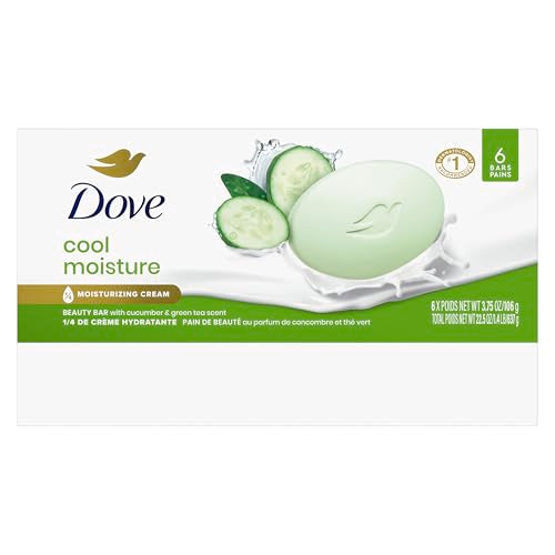 Dove barra belleza crema hidratante para piel suave durante la limpieza.
