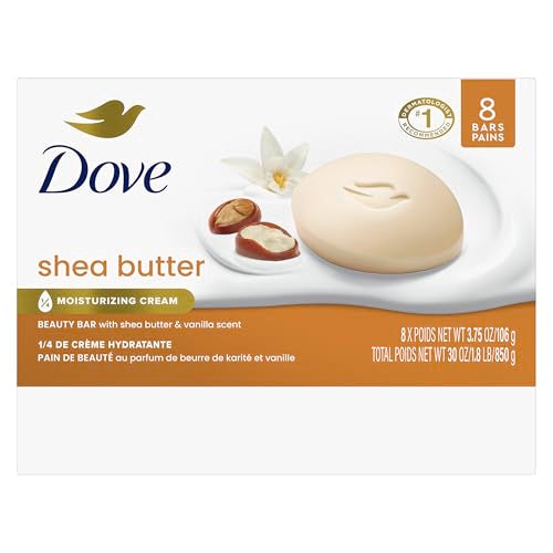 Dove Barra de Belleza Shea Manteca: espuma cremosa que nutre la piel.