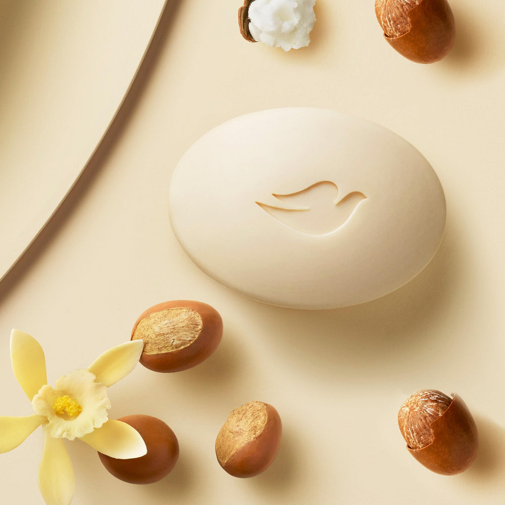 Dove Barra de Belleza Shea Manteca: multiuso para cara, manos y cuerpo.
