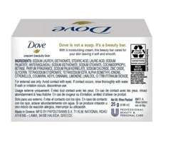 Dove barra crema belleza, textura suave para piel limpia.