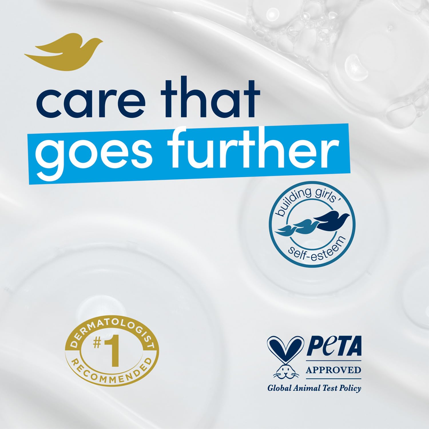 Jabón Dove cruelty-free, aprobado por PETA para cuidado sin crueldad.