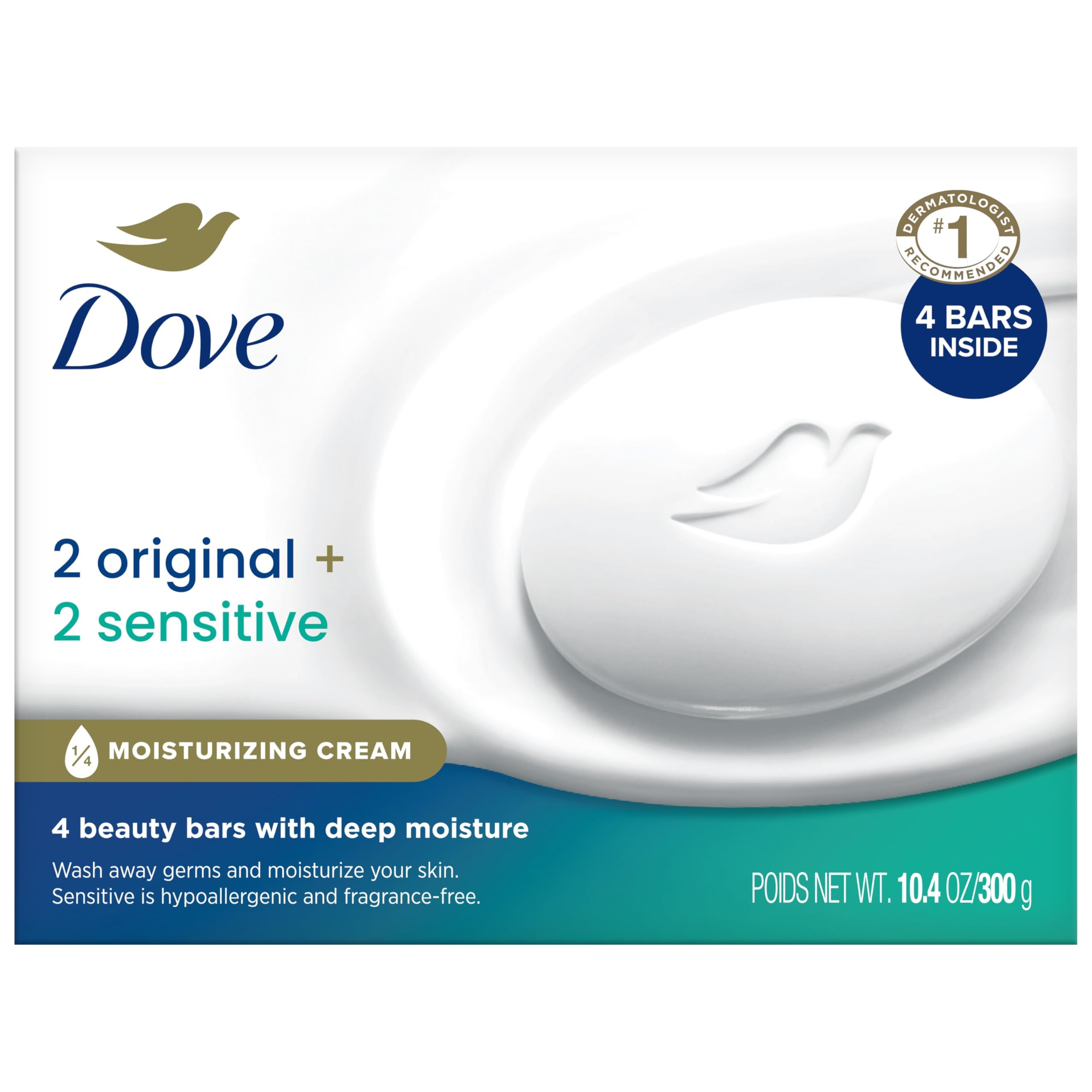 Dove barra original con crema hidratante para piel