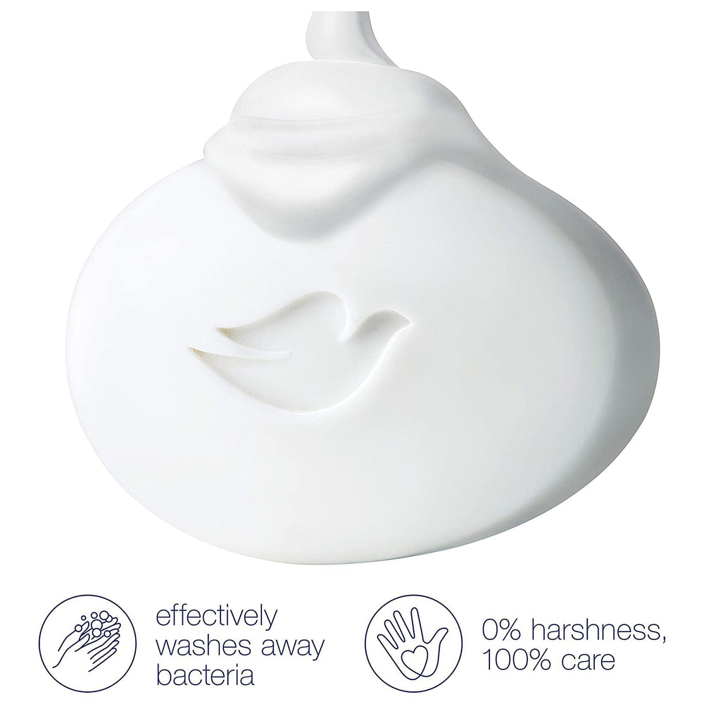 Dove bar with water droplets evokes fresh, clean skin experience.
