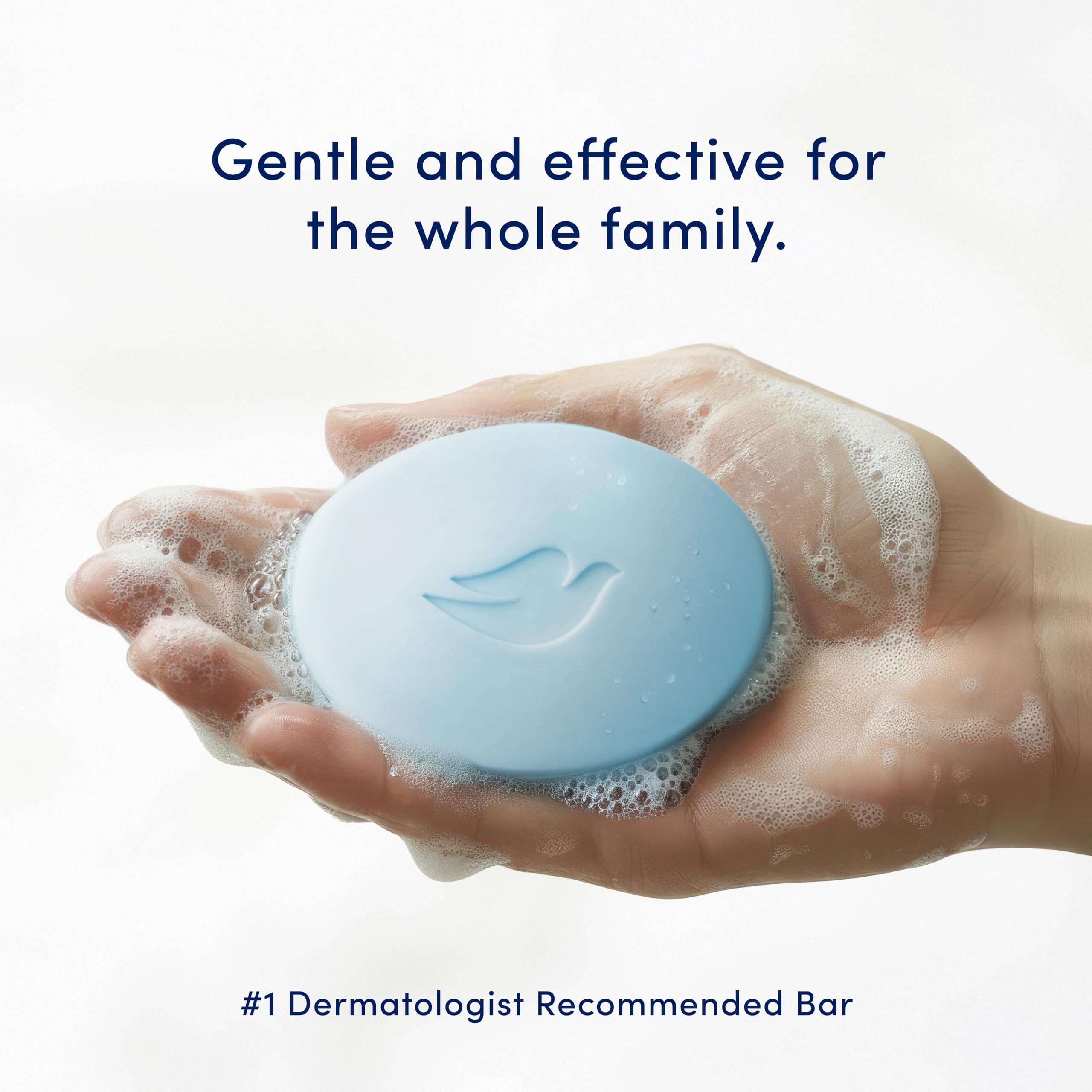 Dove Beauty Bar on skin showing gentle cleansing and moisture.