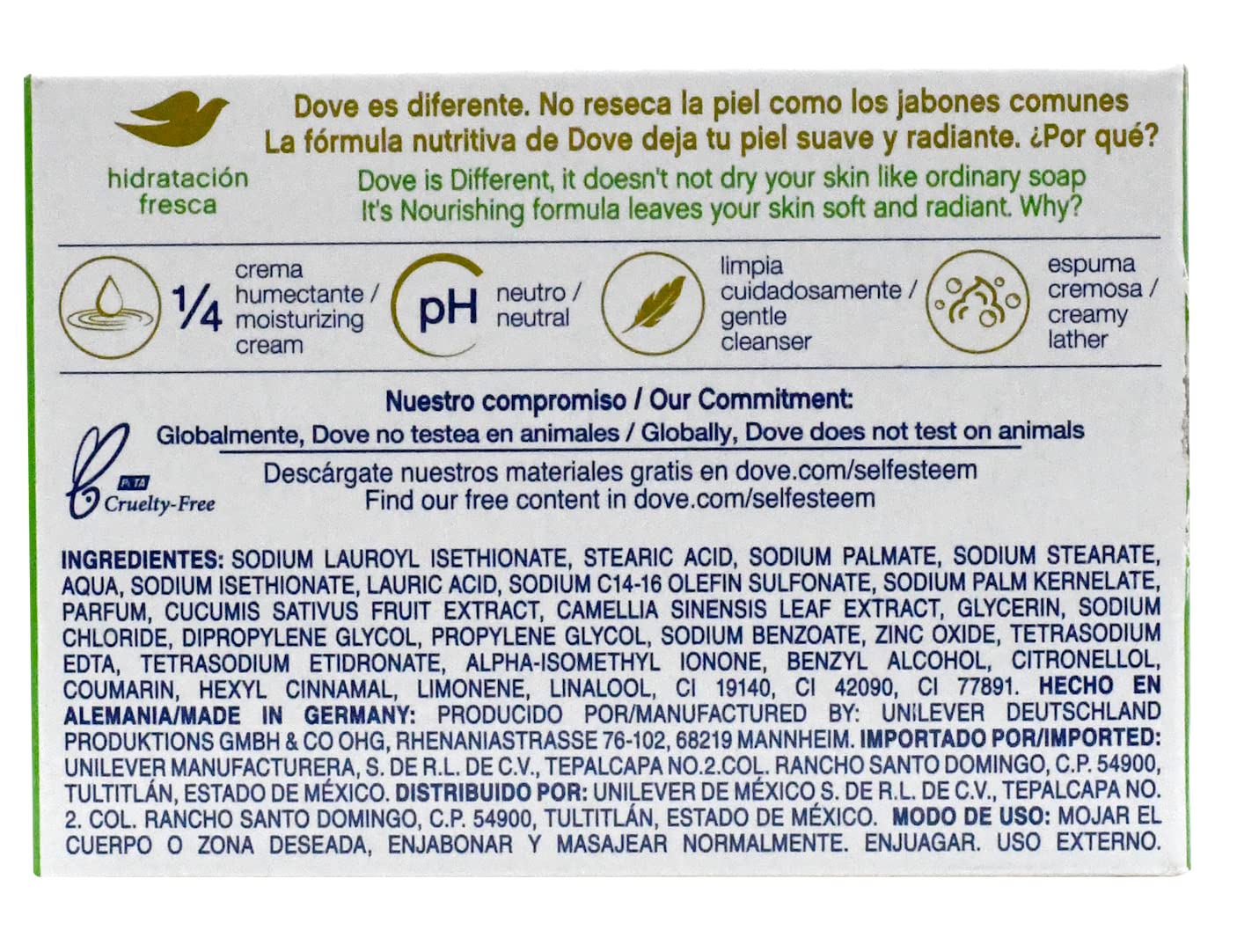 Dove Beauty Bar Moisturizing Cream close-up on creamy texture