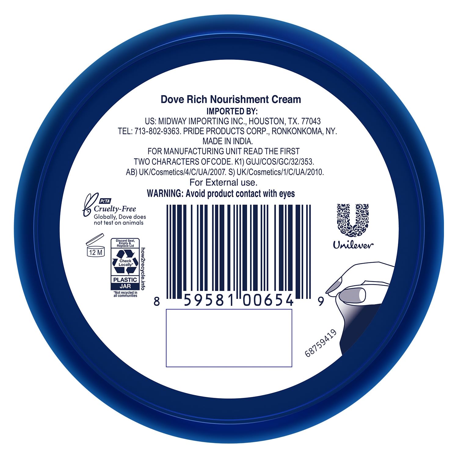 Dove Body Love crema Nutritiva para manos, uso suave que suaviza las manos secas.