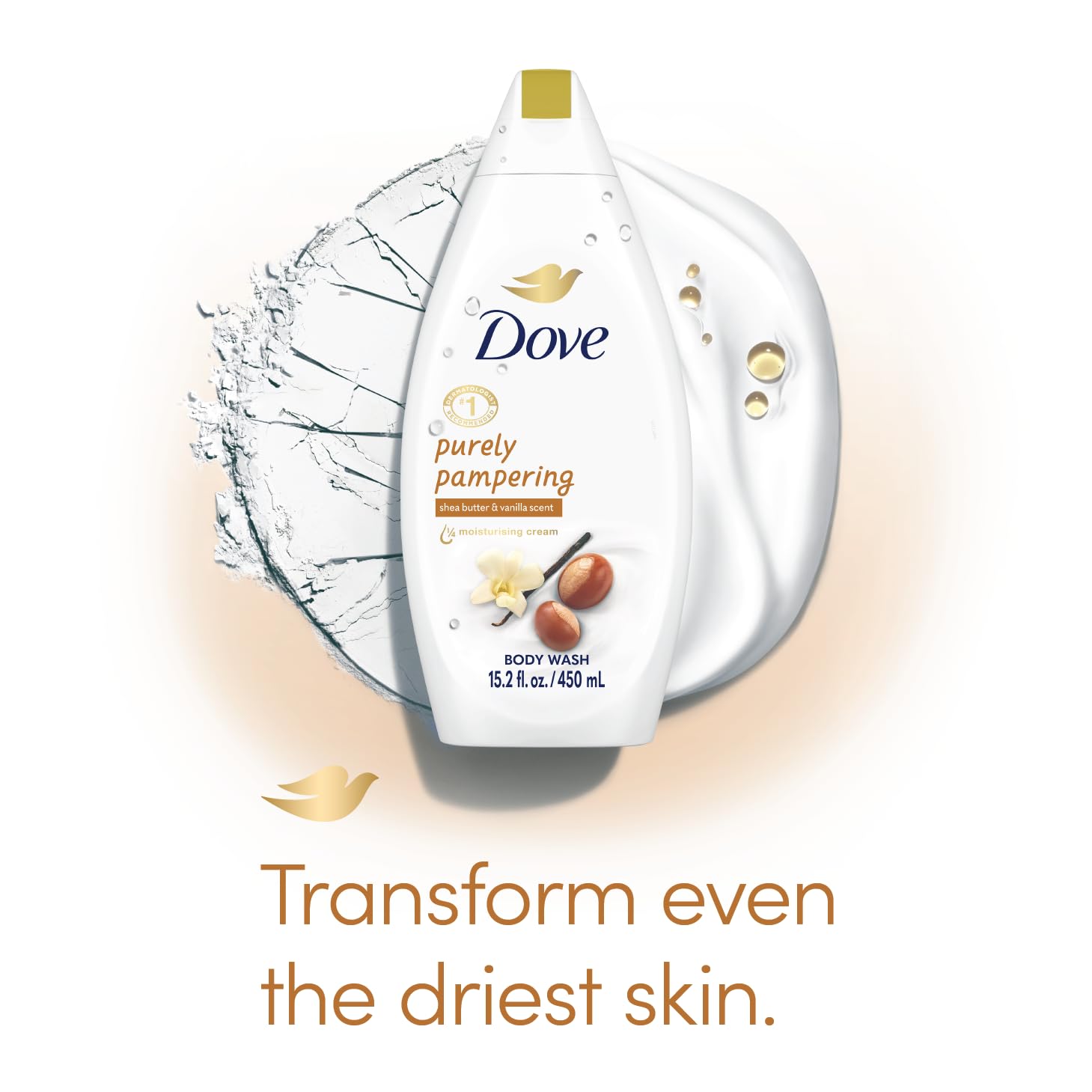 Dove body wash creamy lather in hand for daily moisturizing.