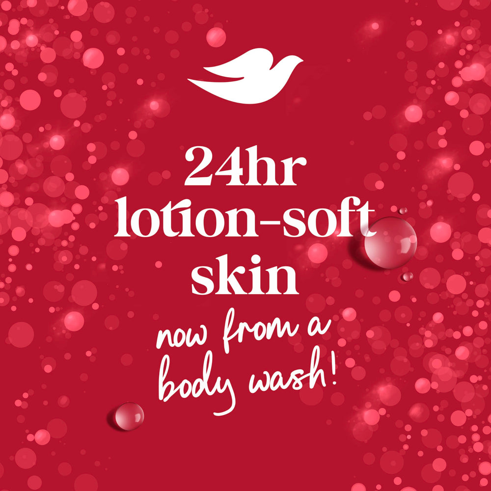 Dove Body Wash rich lather reveals silky-soft skin.