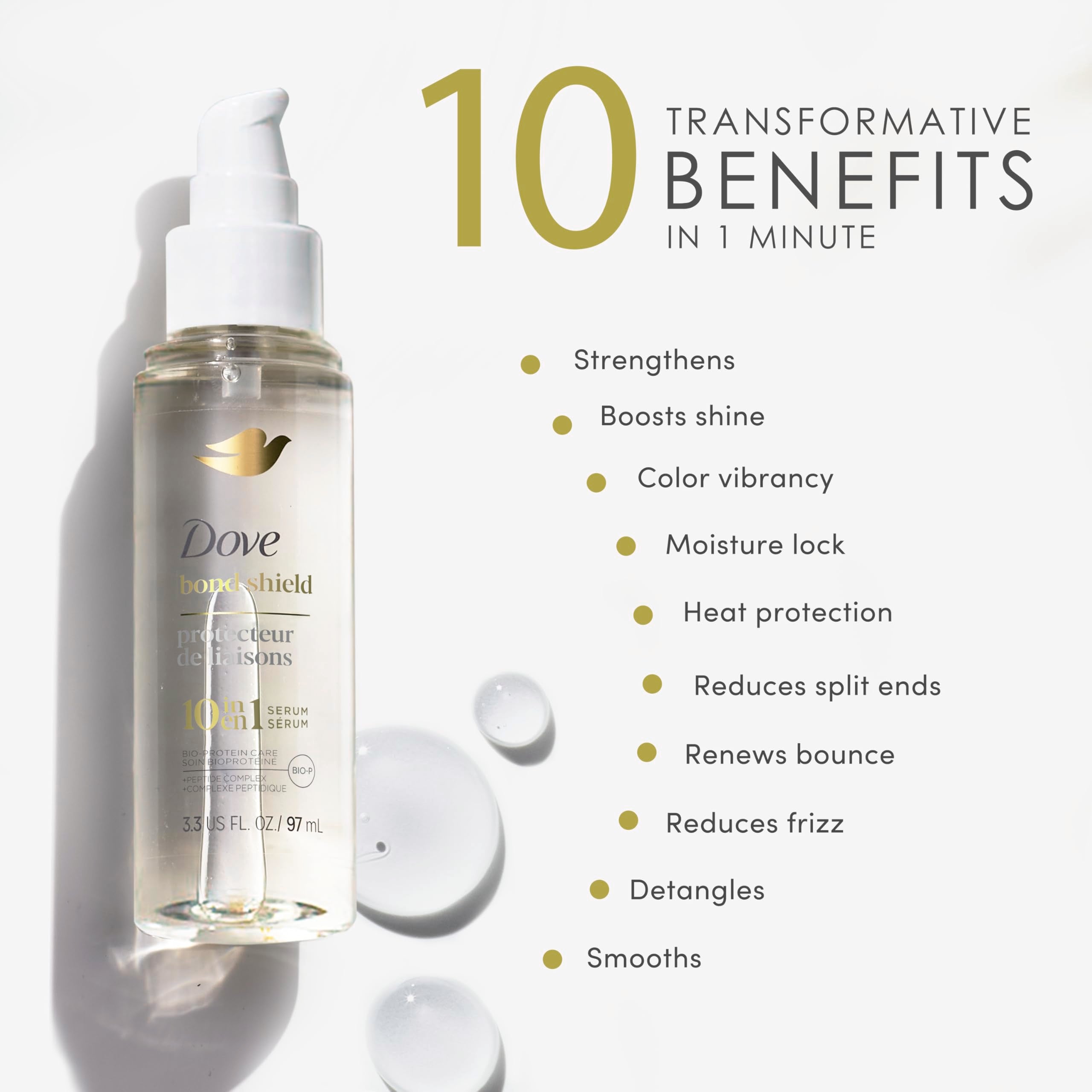 Dove Bond Strength Conditioner aporta hidratación y manejabilidad.
