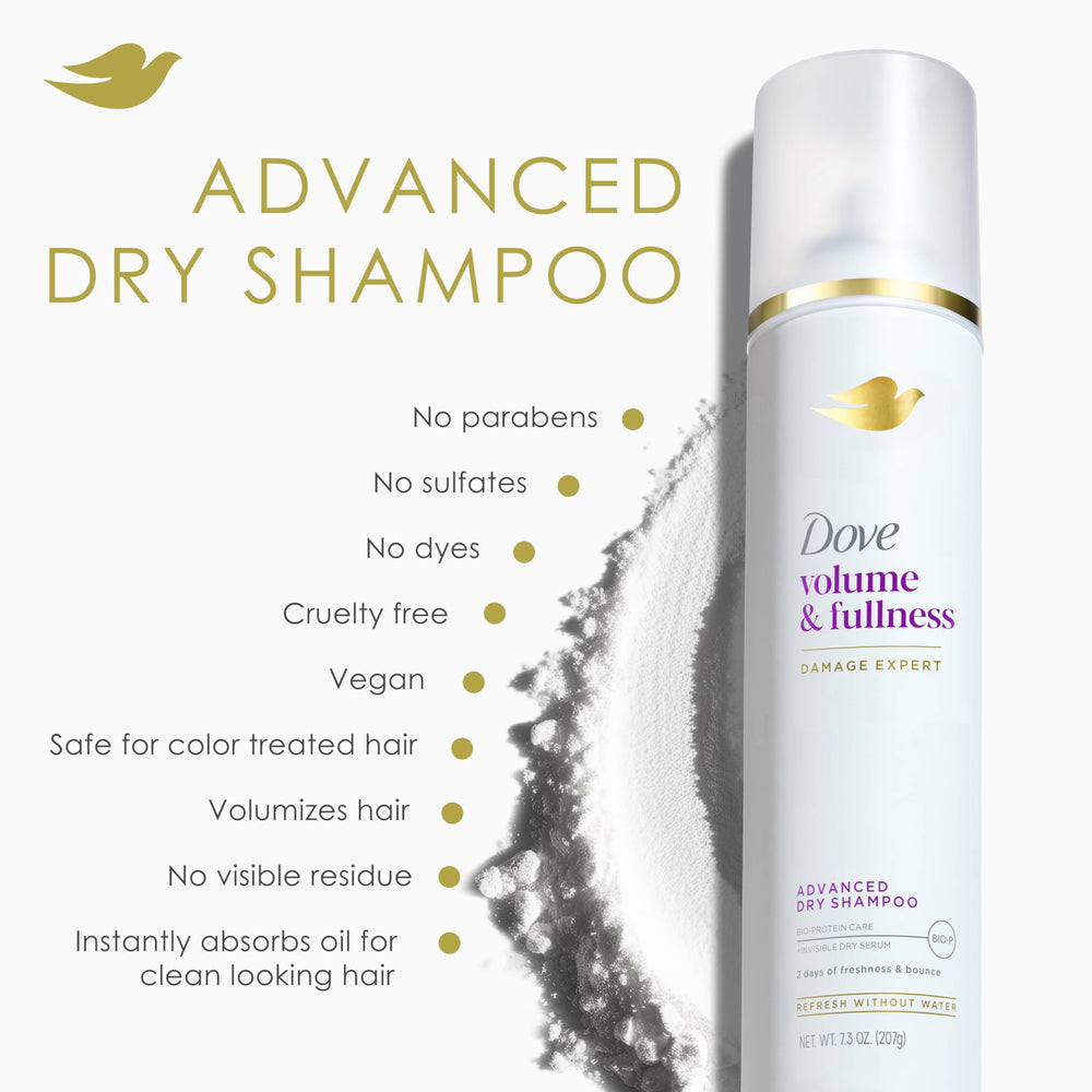 Dove Brushing through after spritz reveals straight hair with added bounce.
