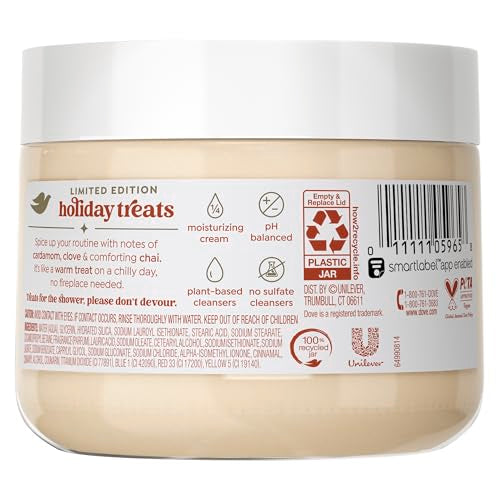 Dove Cinnamon Pumpkin Pie Scrub foaming lather for gentle exfoliation and hydration