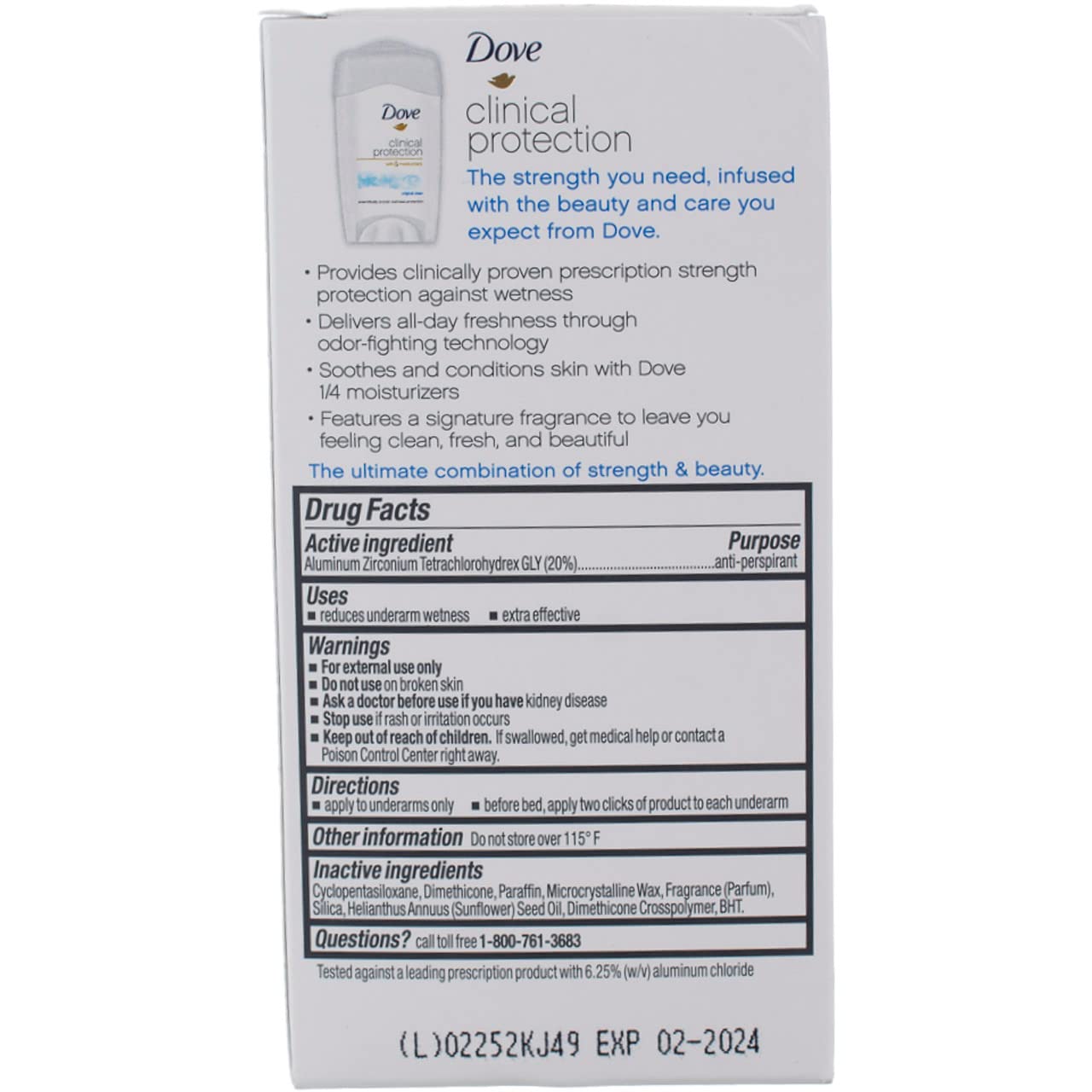 Dove Clinial Original Clean cap close-up showing a secure seal for travel.