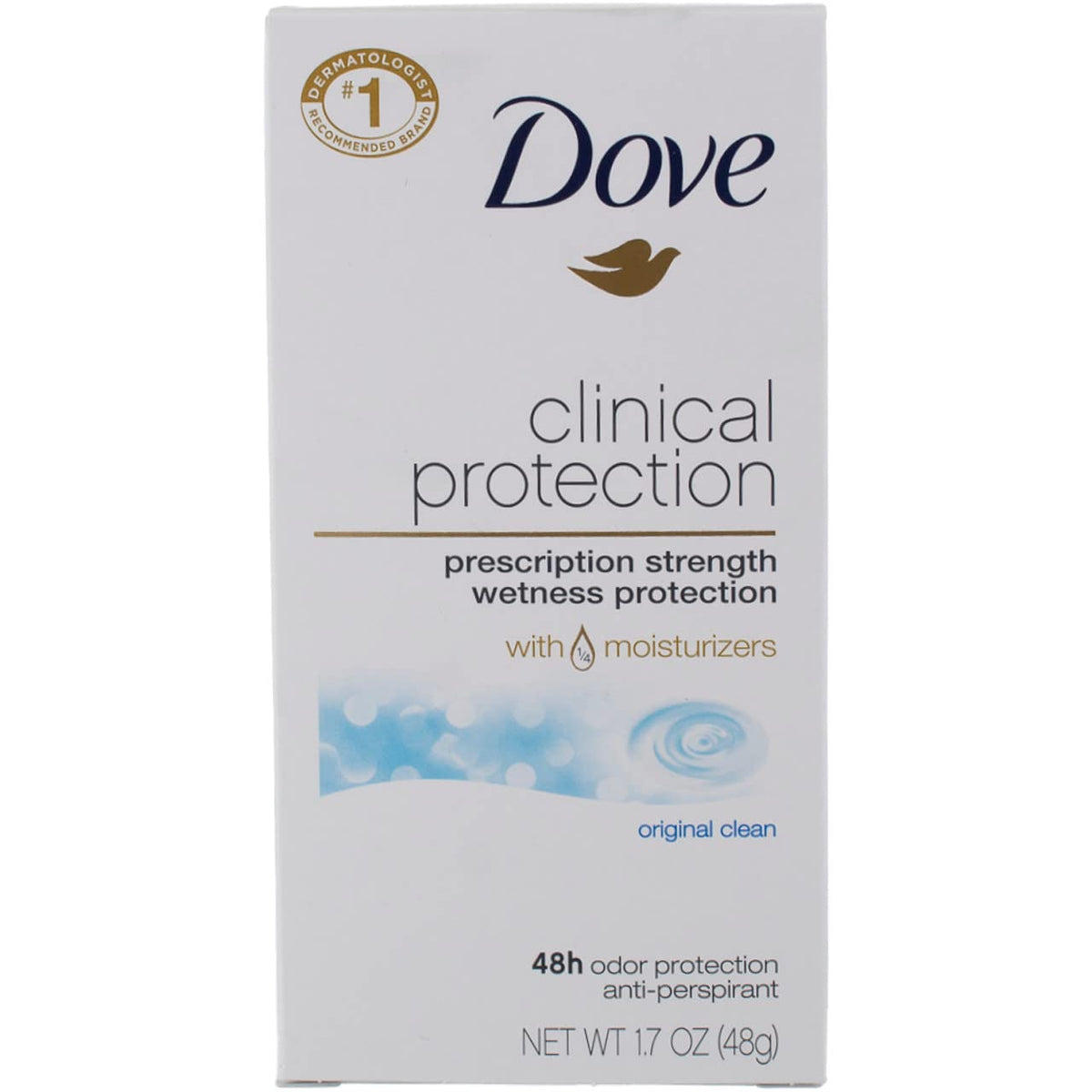 Dove Clinial Original Clean deodorant-stick close-up for smooth glide and daily freshness.