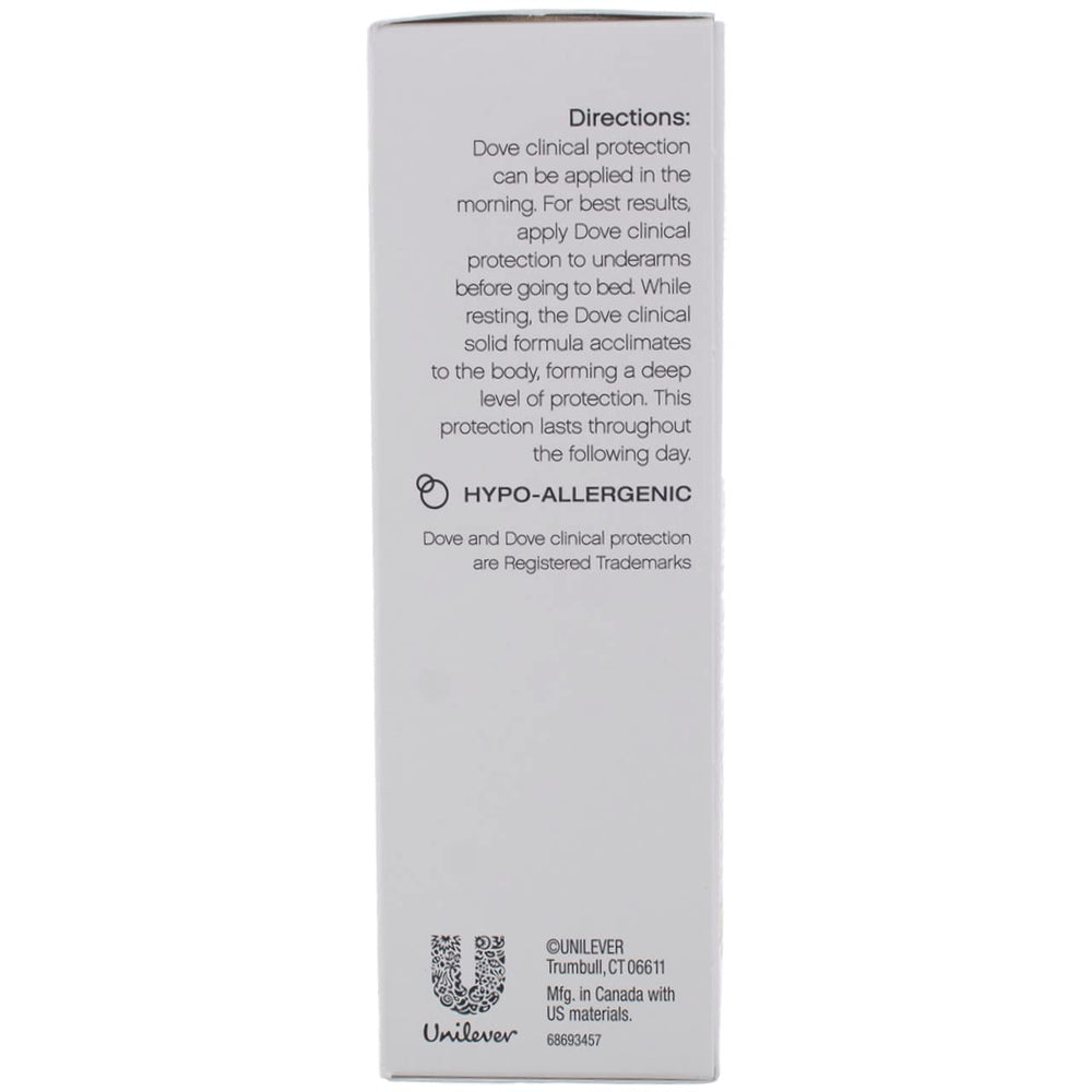 Dove Clinial Original Clean deodorant in-use underarm for long-lasting protection.
