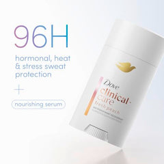 Dove Clinical y Care aplicación suave que seca al instante.
