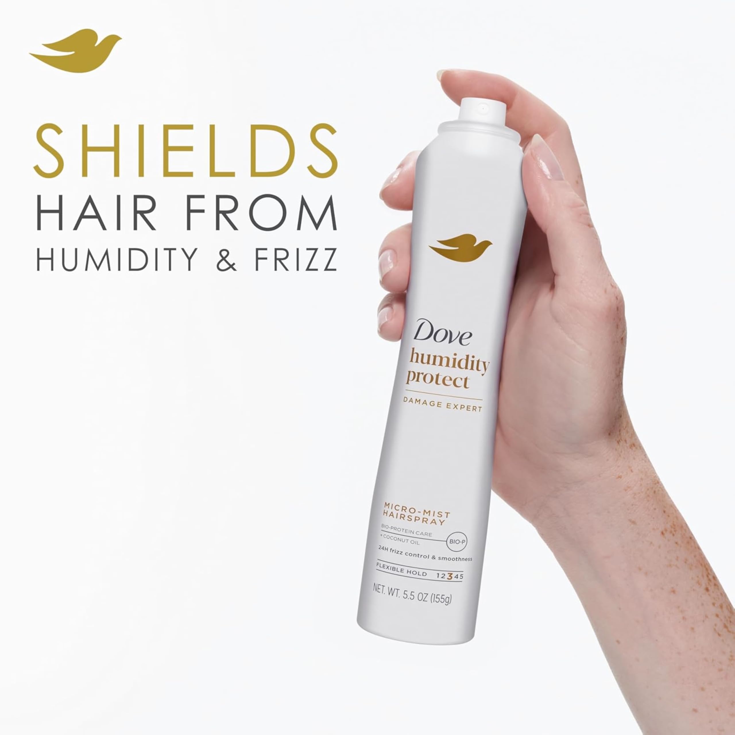 Dove coconut oil-enriched formula softens hair and reduces frizz.