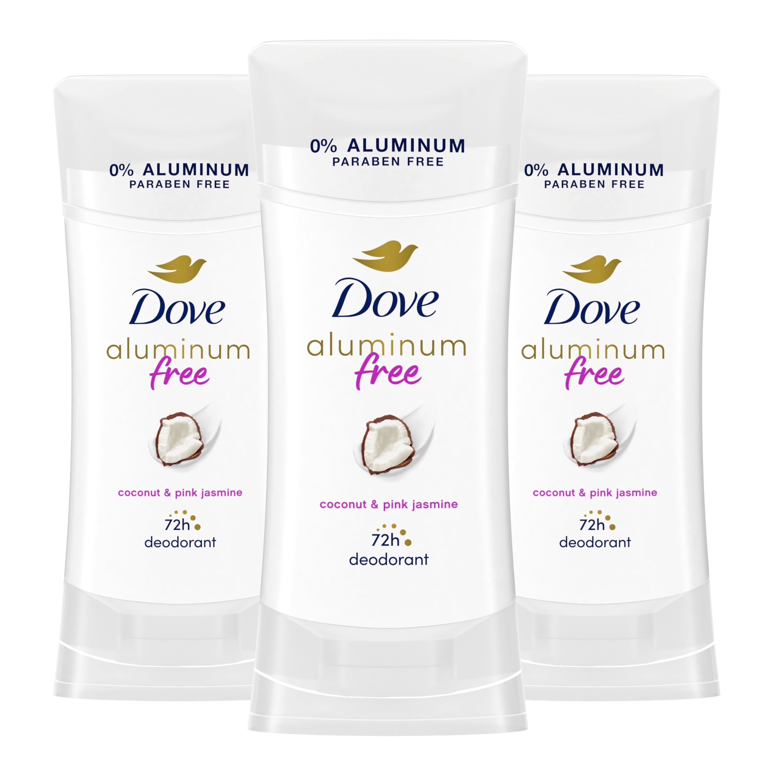 Dove coconut pink jasmine deodorant stick with refreshing daily fragrance