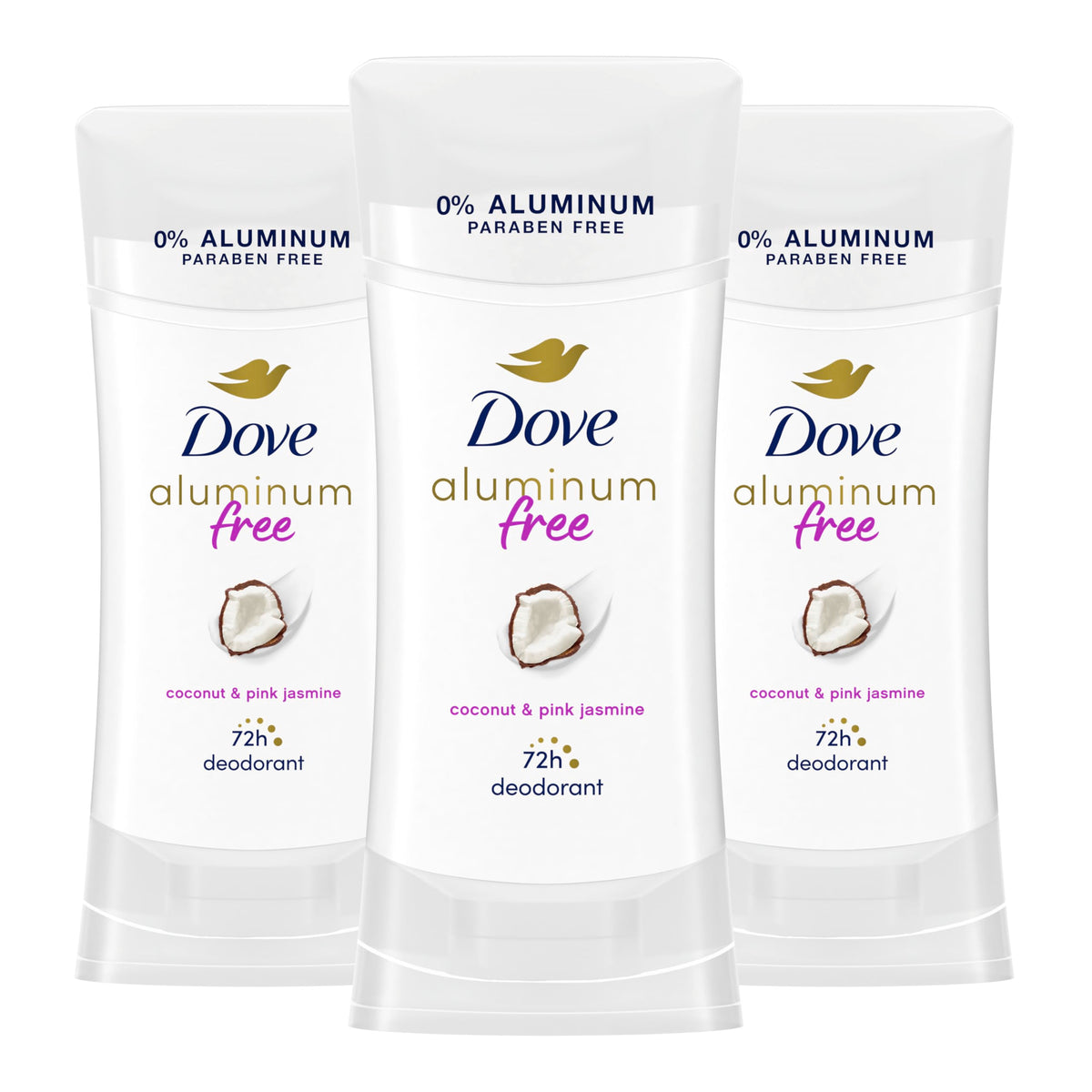 Dove coconut pink jasmine deodorant stick with refreshing daily fragrance
