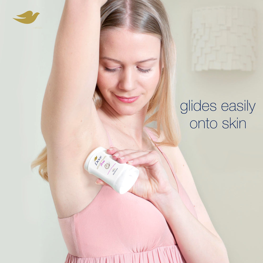 Dove compact deodorant stick shown for convenient on-the-go use