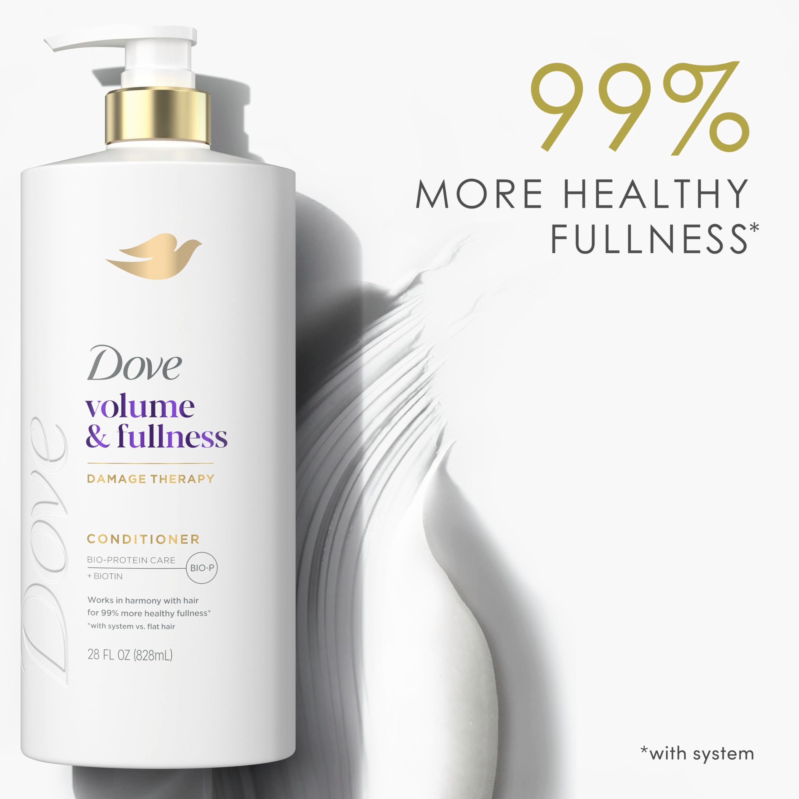 Dove Acondicionador Volumen y Plenitud vegano y libre de pruebas.