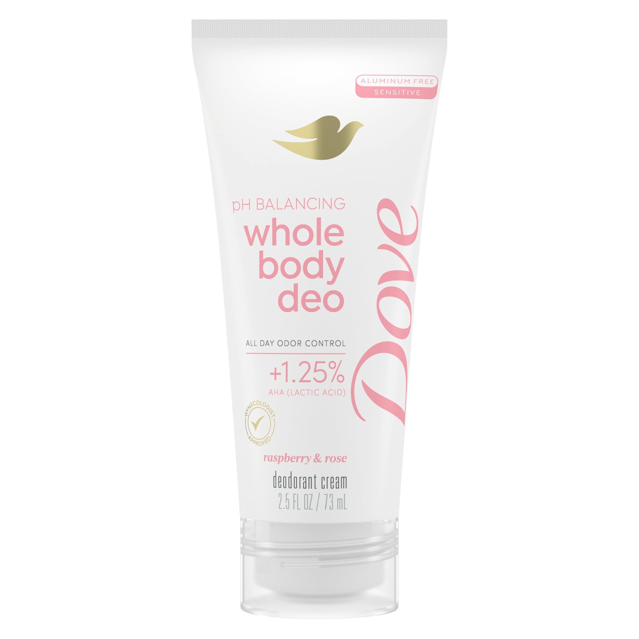 Bote de Dove Crema Desodorante Frambuesa Rosa con aroma fresco.