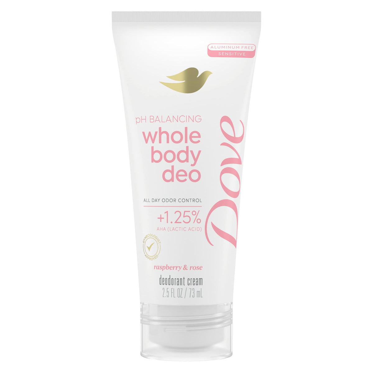 Bote de Dove Crema Desodorante Frambuesa Rosa con aroma fresco.