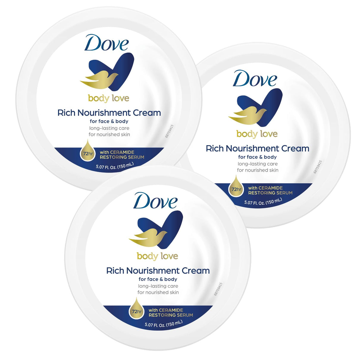 Dove Crema Nutritiva, textura sedosa para piel seca y suave.