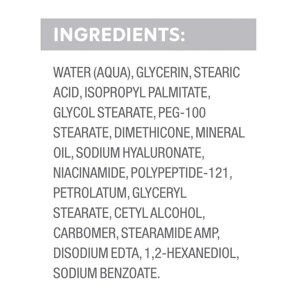 Dove Crema Serum Hialurónico, péptidos de colágeno para soporte de textura.