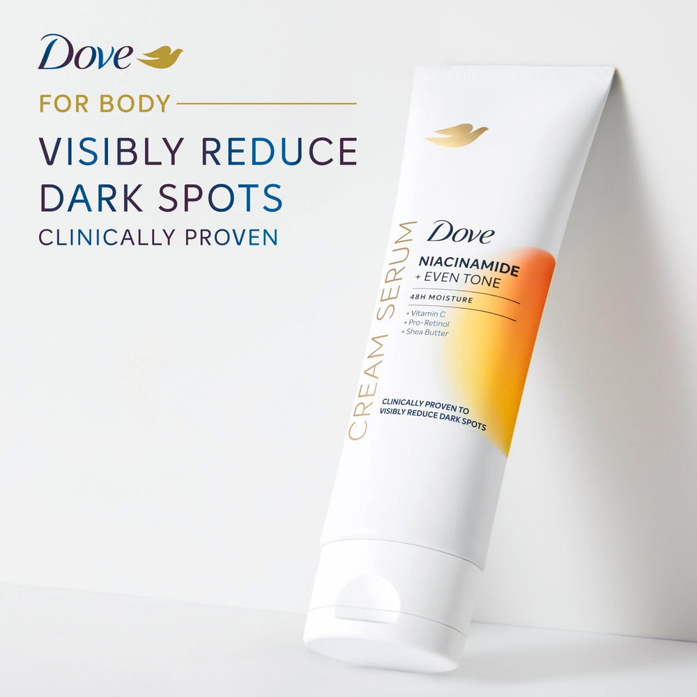 Dove Crema-Suero Niacinamida, reducción de manchas y tono más parejo.