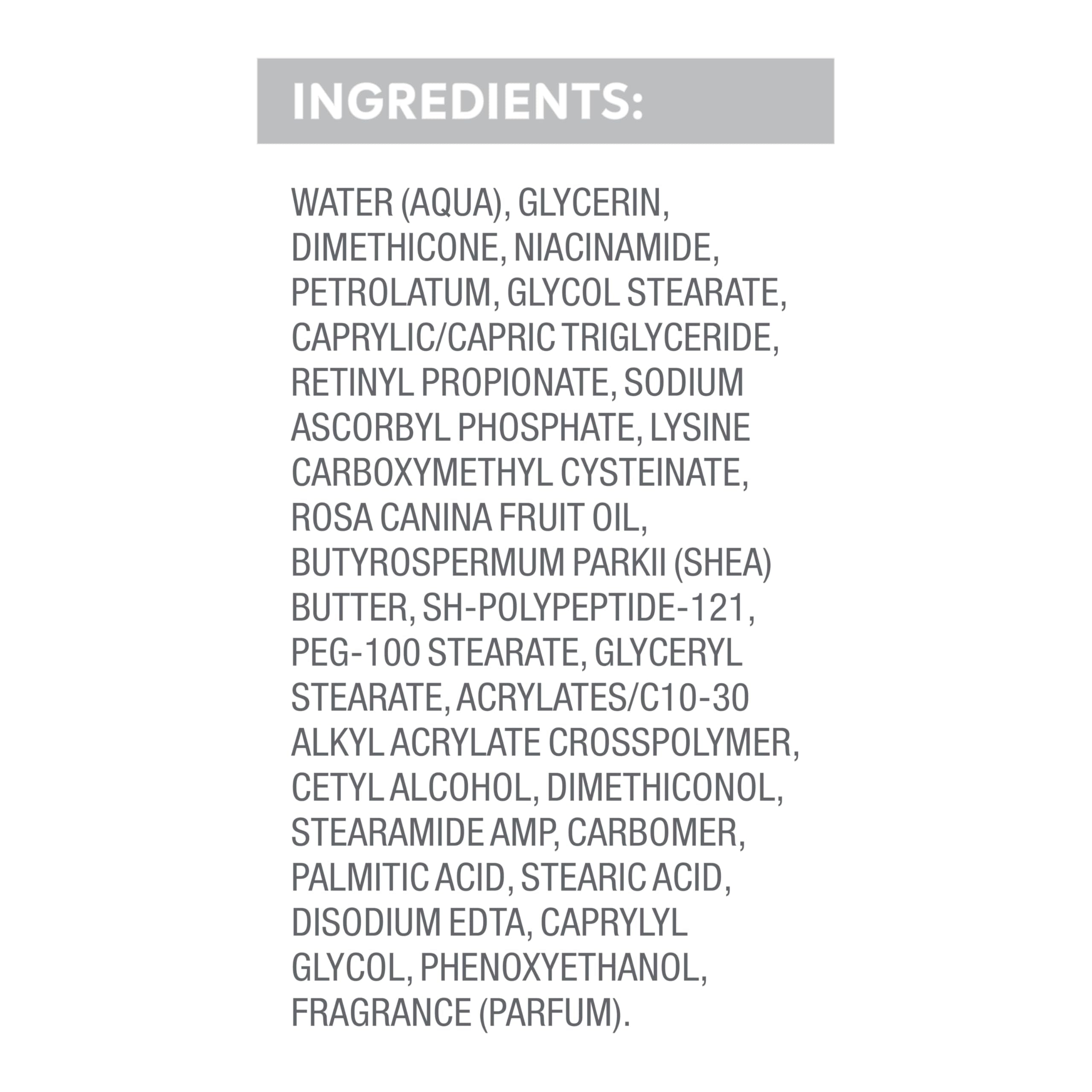 Dove Crema-Suero Niacinamida, textura aterciopelada para uso en todo el cuerpo.