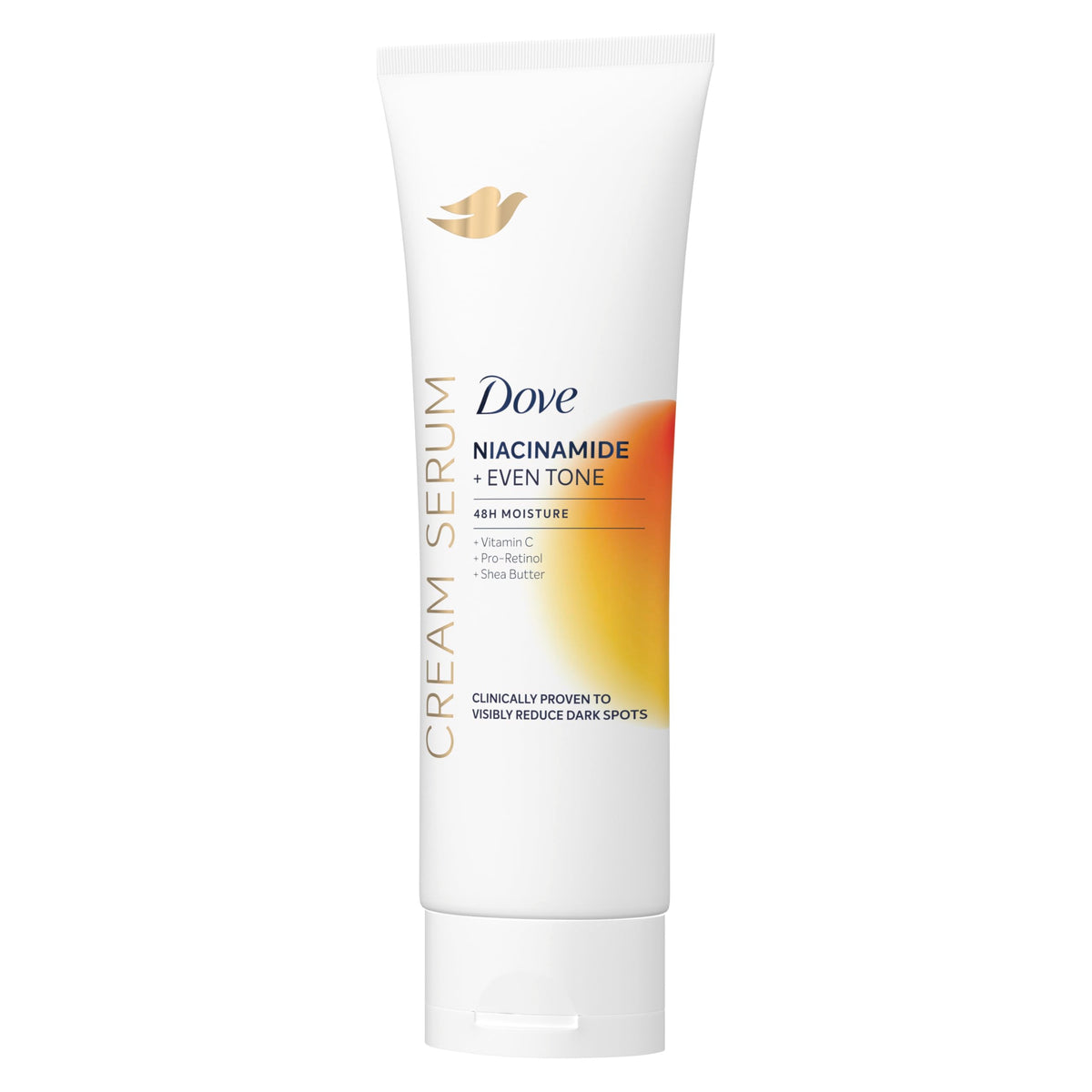 Dove Crema-Suero Niacinamida en botella, tono uniforme y textura suave.