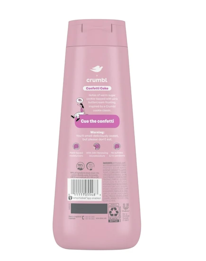 Dove Crumbl Confetti Cake, espuma cremosa que realza la experiencia de la ducha