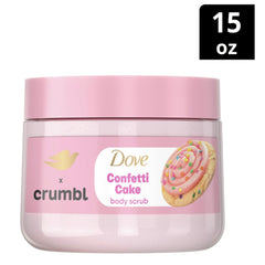 Dove Crumbl Confetti Cake packaging closeup highlighting limited edition label for festive mood.