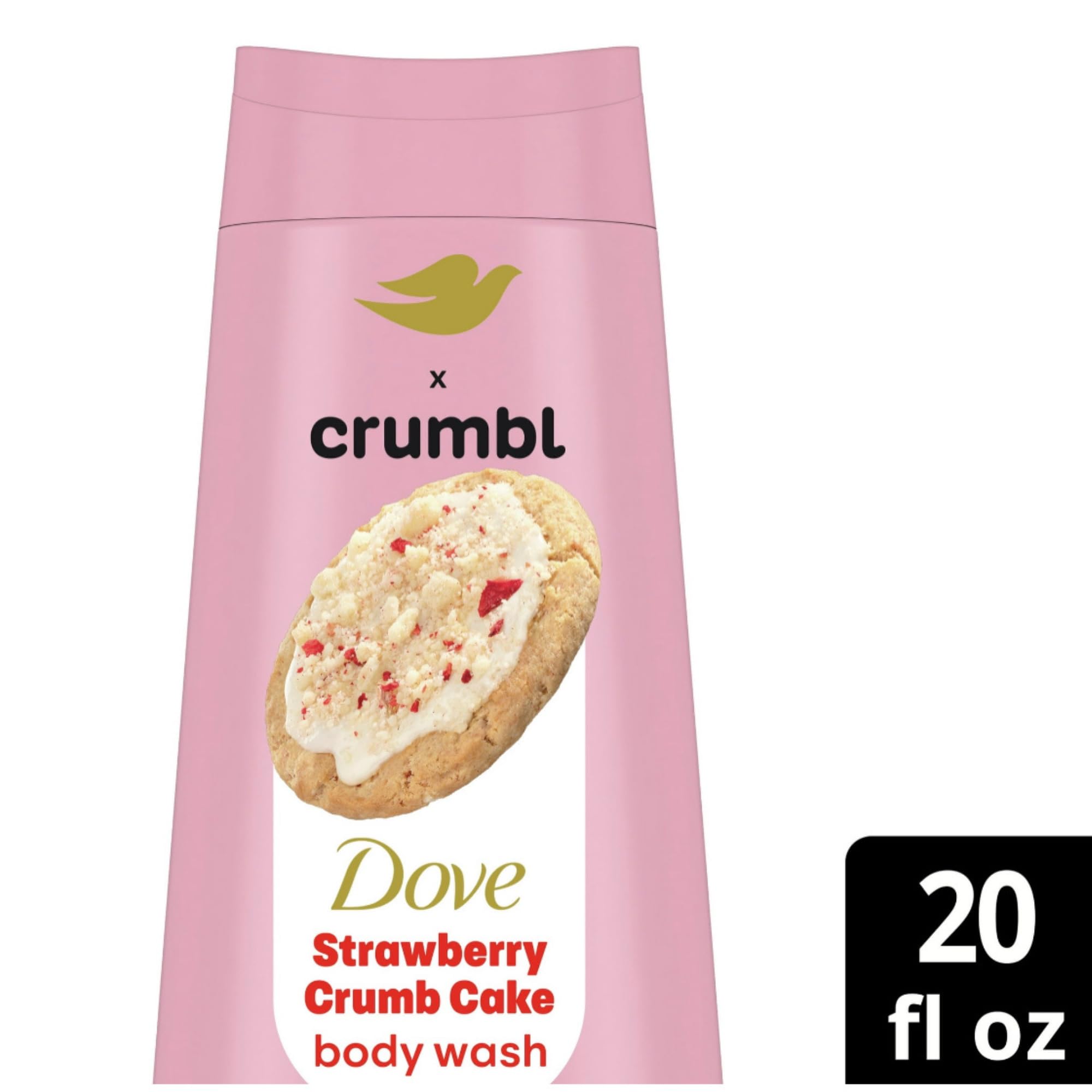 Dove Crumbl Exfoliating Body Scrub bottle with textured particles for gentle exfoliation.