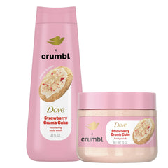 Dove Crumbl Moisturizing Body Wash bottle showing berry scent for long hydration.