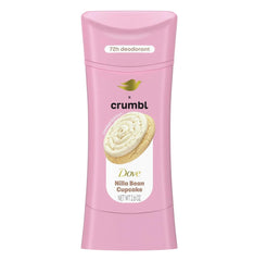 Dove Crumbl Nilla Bean Cupcake aluminum-free deodorant stick for all-day freshness.
