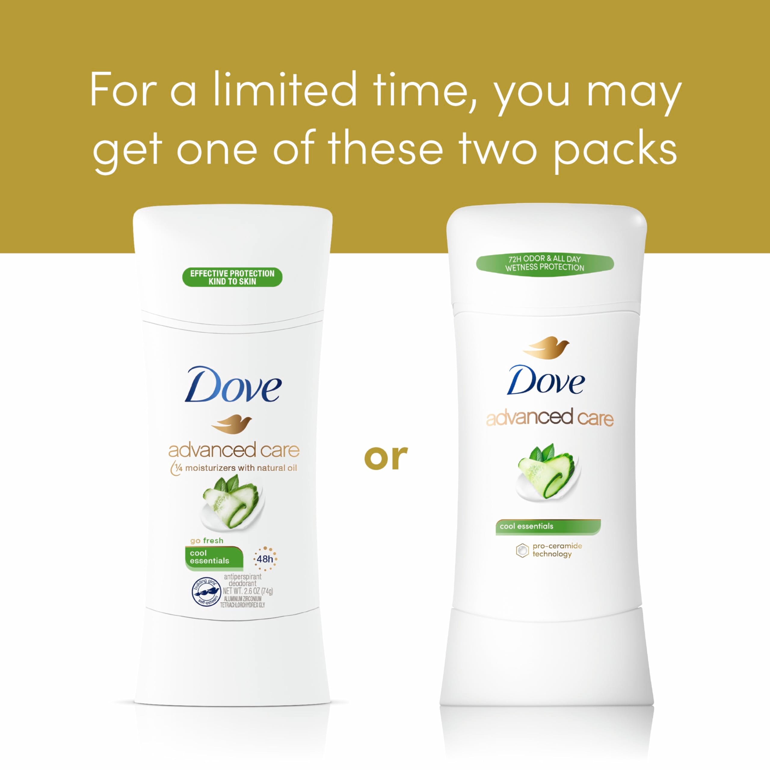 Dove Cuidado Avanzado Refrescante Fragancia pera jugosa y pepino crujiente