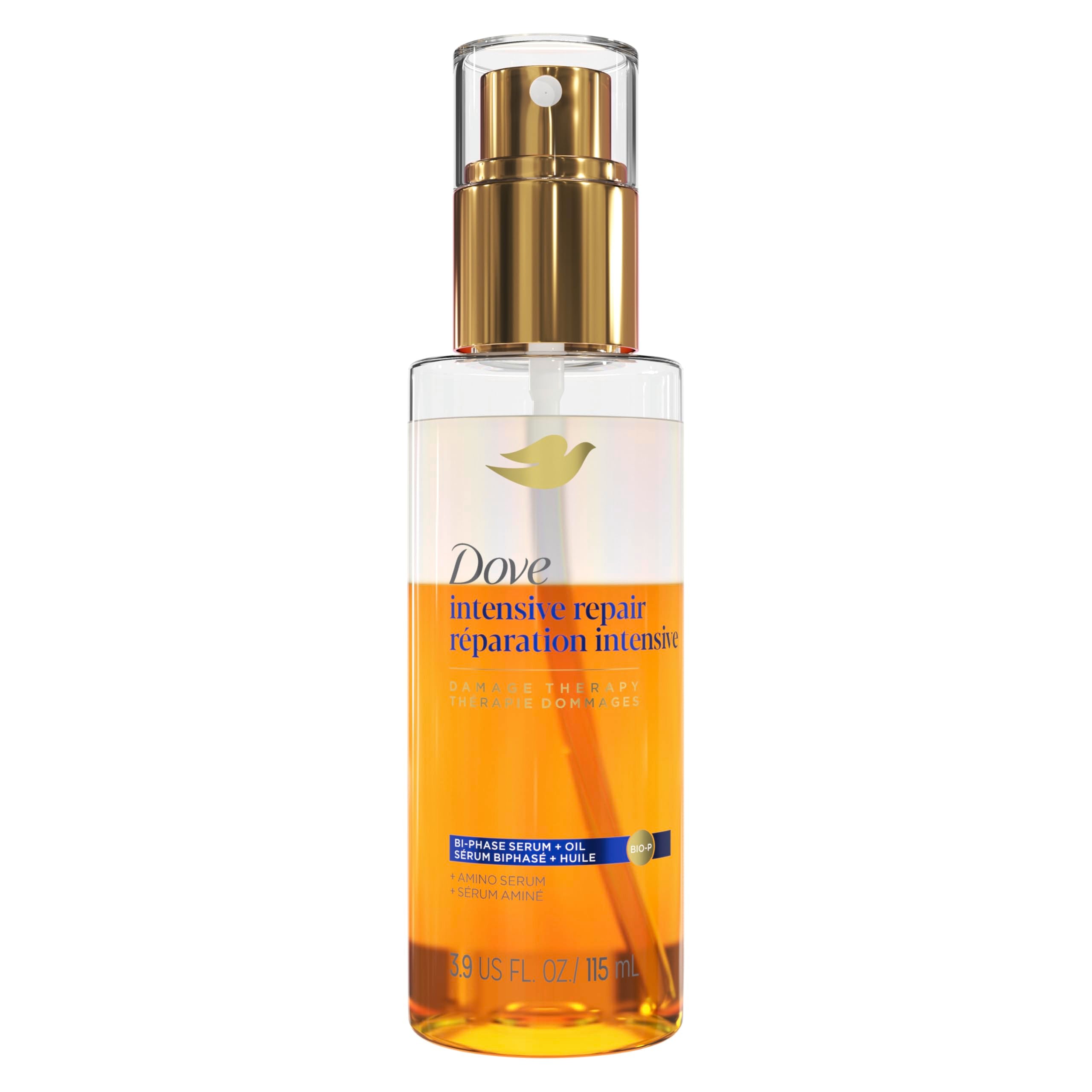 Dove Damage Therapy Bi-Fase Serum Aceite: envase con vertido para aplicación rápida