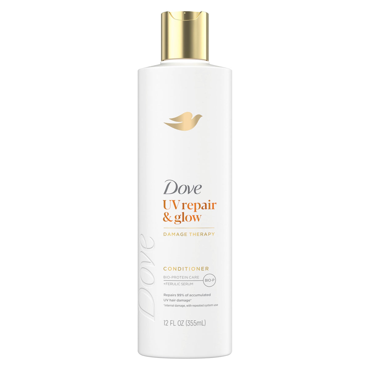 Dove Damage Therapy Acondicionador, botella visible, ideal para proteger del sol y brillo intenso.