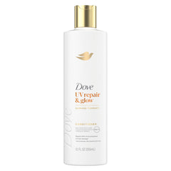 Dove Damage Therapy Acondicionador, botella visible, ideal para proteger del sol y brillo intenso.